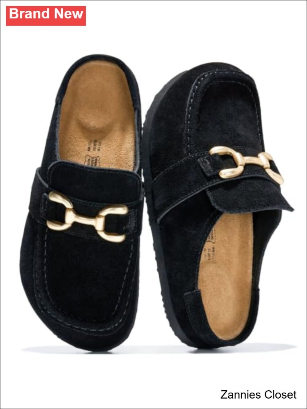 ✨Project Cloud Genuine Leather Mocc Women Slip-On Loafers Cork Footbed Fall